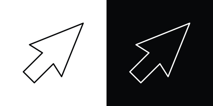 Mouse icon symbol black illustration set. line and flat designs
