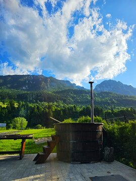 Piatra Craiului Mountains, Zarnesti, Romania &ndash; Bird Nest with Mountain Background