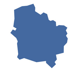 Obraz premium Hauts-de-France region map filled with blue color on white background