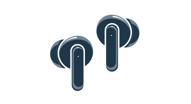Pair of dark navy blue wireless earbuds for music listening