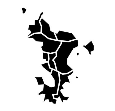 Mayotte island map with all administrative commune outlines in black