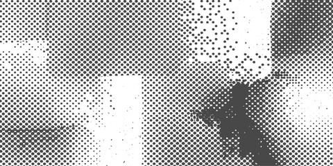 Fototapeta premium Retro Halftone Distress Texture: Abstract comic dot background with grunge overlay and vintage print effect