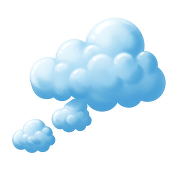 Cartoon clouds set isolated on transparent background weather elements for design
