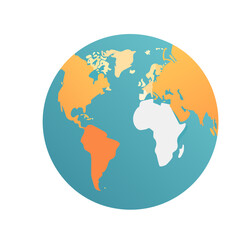 Obraz premium Flat design world globe illustration