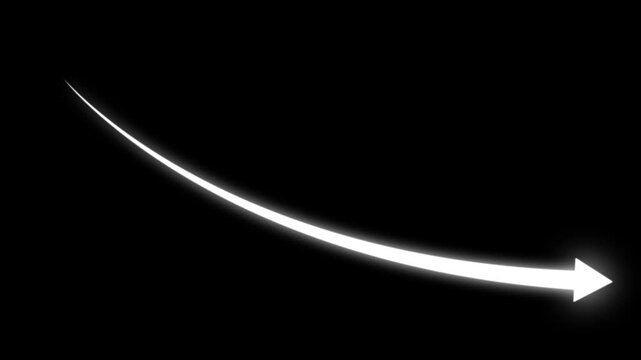 Bad Economy concept. Abstract decreasing business graph chart animation background. Global business line animation. Abstract glowing neon line business graph growth arrow to down arrow.