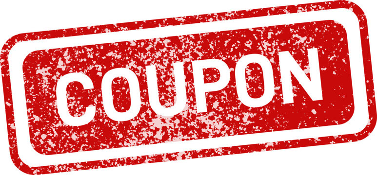 Red rubber stamp with the word coupon isolated on white background