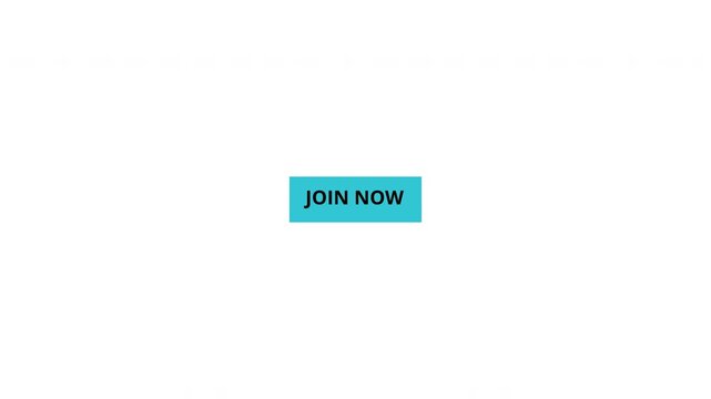 Join Now Button Animation on Transparent Background, Modern Membership Signup Call To Action Motion Graphic in 4K VIDEO.