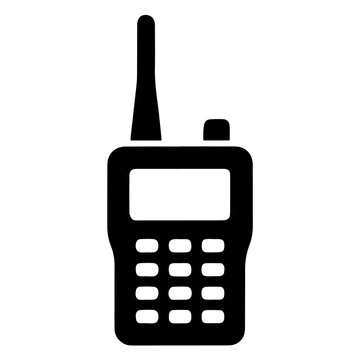 Handheld two-way radio walkie talkie communication icon with communication portable handheld emergency