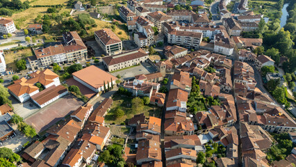 Obraz premium Allariz town with historic buildings and river in Ourense, Galicia