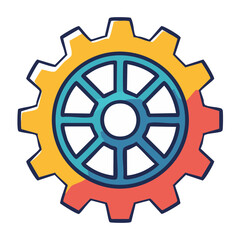 Obraz premium Colorful flat design gear icon
