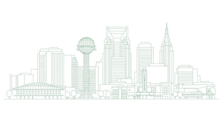 Fototapeta premium Knoxville tennessee city skyline in minimalist line art