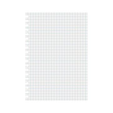 Blank Spiral Notebook Grid Paper Sheet Realistic Template for Notes and School Design