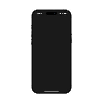 Realistic Smartphone Mockup with Blank Black Screen for App UI and Web Design Presentation