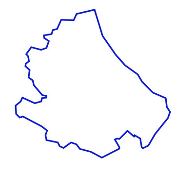 Abruzzo region map with blue outline design