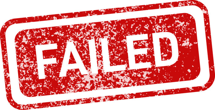 Distressed red 'failed' stamp with stars quality control rejection symbol for business and education