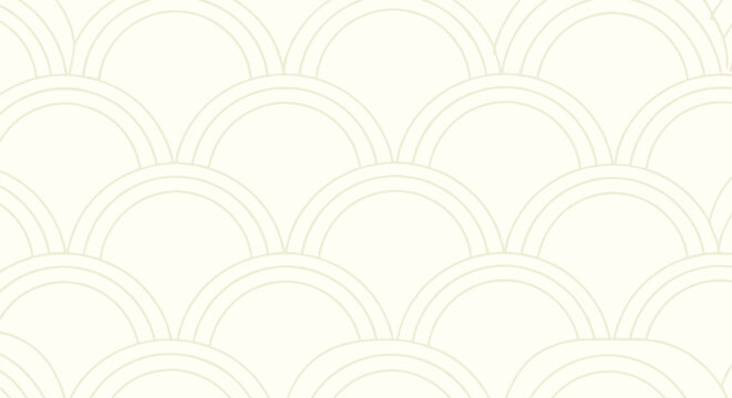 Soft cream colored art deco fan pattern overlayed on off white background, elegant vintage geometric design.