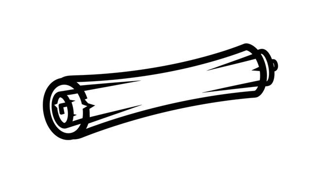 Black and white cylindrical mechanical roller bearing with inner and outer rings depicted in a minimalist line drawing style.