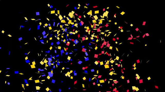 confetti animation of red and blue colour for American independence day celebration