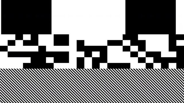 Abstract Motion Pattern in Black and White Digital Art Video.