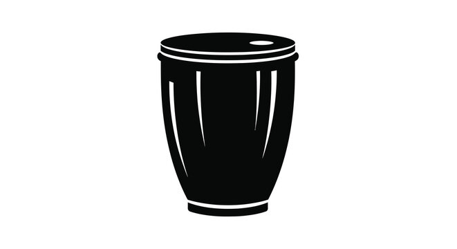 Conga drum silhouette against a white background