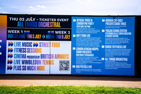 British Summer Time - BST Hyde Park World-Famous Live Music Festival Concert Lineup Program, American Express, Hyde Park, Central London, England, UK - June 2026