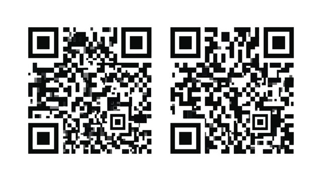 Two black qr codes on white background
