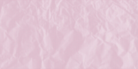 Fototapeta premium Wrinkled paper texture pattern with pink halftone. Dot gradient effect vector background. Trendy overlay print.