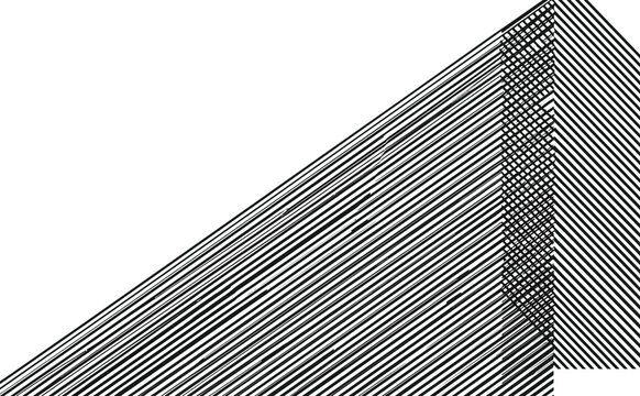 Minimalist black and white diagonal line composition creating geometric depth and architectural perspective for modern graphic design and artistic printing.