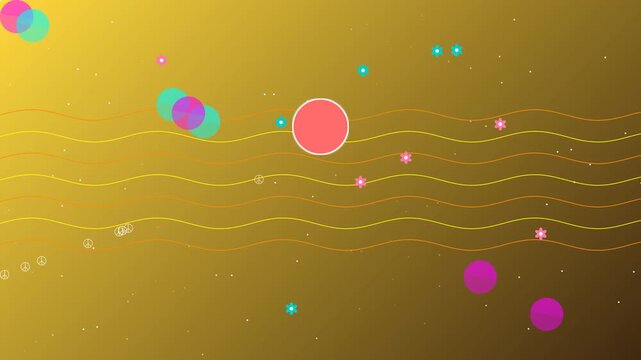 Colorful Motion of Abstract Particles and Lines in Dynamic Digital Animation for Creative Visuals.
