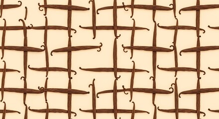 Fototapeta premium Vanilla Beans Pattern Background - Aromatic Spice Arrangement