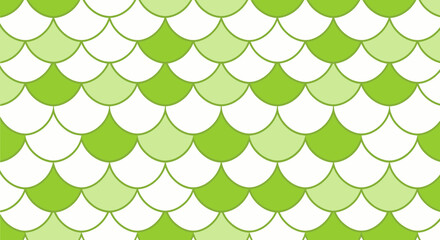 Green and white fish scale seamless pattern background © Yumna