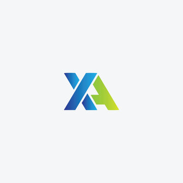 letters xa text logo design vector