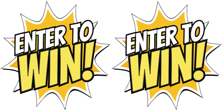 Enter to Win Banner with Modern Promotional Background for Sweepstakes Contest Entry and Digital Marketing Campaign Design