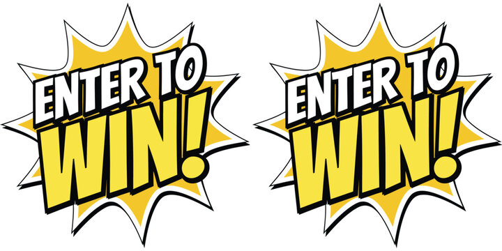 Enter to Win Banner with Modern Promotional Background for Sweepstakes Contest Entry and Digital Marketing Campaign Design