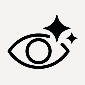 Eye icon with sparkling stars vector element