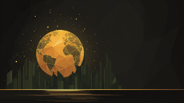 Smart city with connection network reciprocity over the cityscape social media networking systems that connects on the peak of success amid tall, innovative Smart city and graphs with statistics