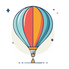 Fototapeta premium Colorful hot air balloon flat illustration