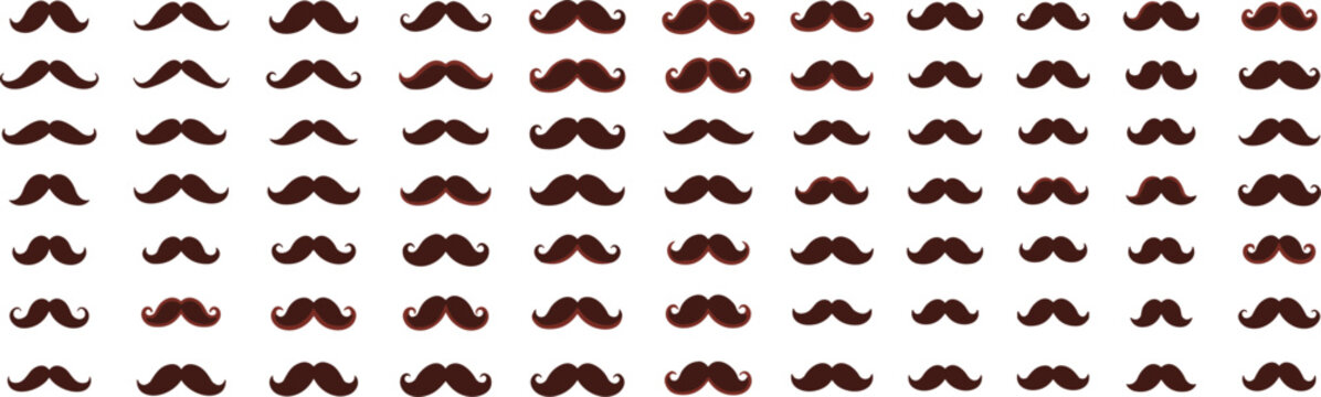 Dark Brown Moustache Pattern Seamless Background texture
