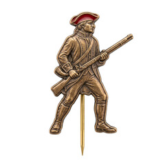 Obraz premium 3D Map Pin Minute Man Silhouette - Historical Location Navigation and Heritage Tourism Concept