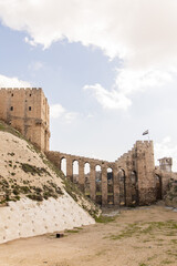 Obraz premium Citadel of Aleppo Stone Walls and Towers Syria