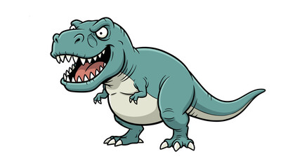 Aggressive cartoon tyrannosaurus rex dinosaur illustration with dinosaur © MorsidaStock