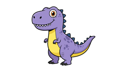 Cheerful purple cartoon tyrannosaurus rex for kids with a and friendly © MorsidaStock