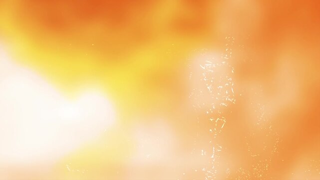 Bright orange light leak overlay with heavy analog film dust specks