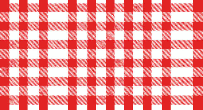 Red and white gingham pattern for tablecloth texture