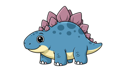 Friendly little stegosaurus dinosaur cartoon with dinosaur, stegosaurus © MorsidaStock