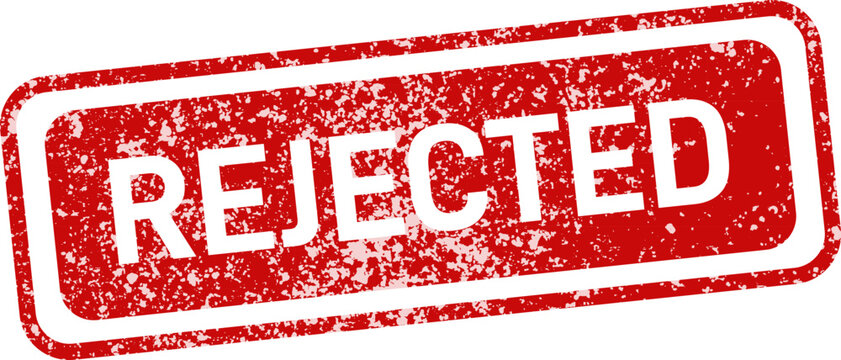 Rejected stamp with stars red ink grunge effect for document or application denial