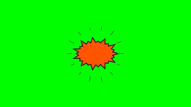 Dynamic Motion of Comic Style Explosion Effect in Video with Bright Colors.