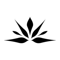 Obraz premium PNG Minimalist black leaf design on transparent background