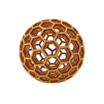 Buckminsterfullerene molecule structure model.