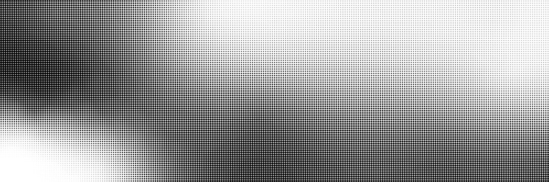 Half tone dot pattern background with gradient texture and fade effect. Vintage abstract black grunge background.